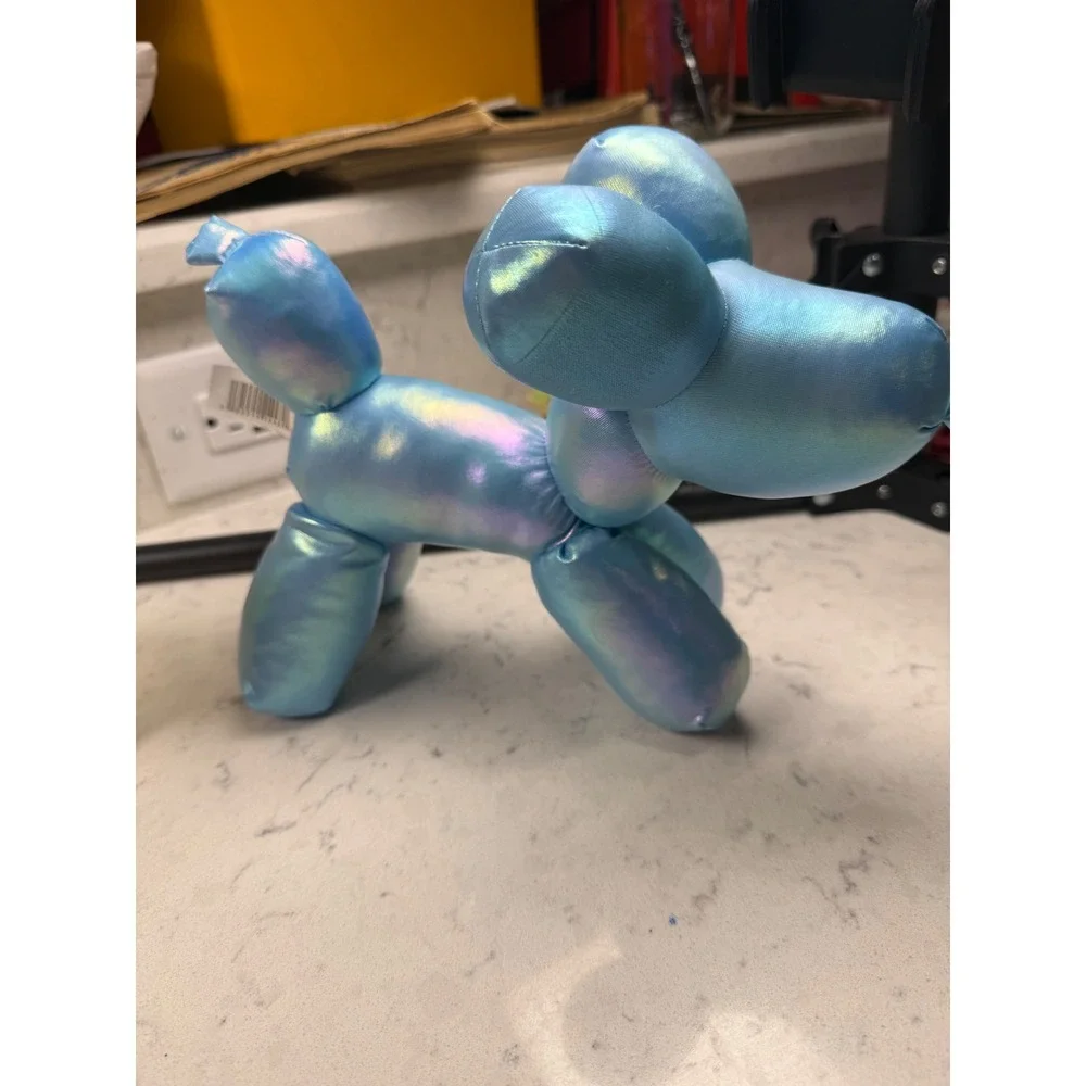 Balloon Animal Plush Set 4pc Iridescent Metallic Dog Bunny Pop Art Toys 204052-A